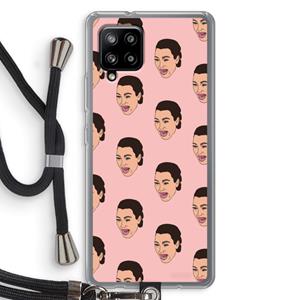 CaseCompany Ugly Cry Call: Samsung Galaxy A42 5G Transparant Hoesje met koord