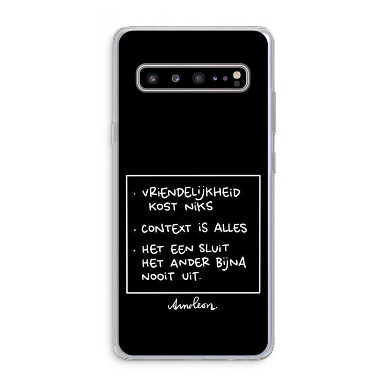 CaseCompany Mijn Motto's: Samsung Galaxy S10 5G Transparant Hoesje