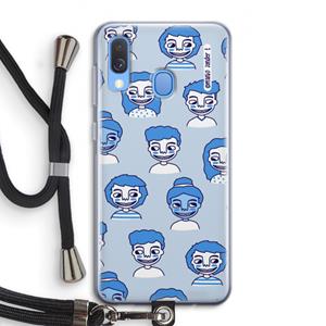 CaseCompany Gezichtjes: Samsung Galaxy A40 Transparant Hoesje met koord