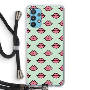 CaseCompany Lipjes: Samsung Galaxy A32 4G Transparant Hoesje met koord