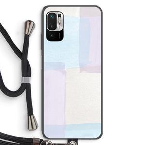 CaseCompany Square pastel: Xiaomi Redmi Note 10 5G Transparant Hoesje met koord