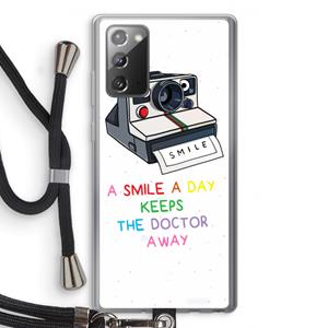 CaseCompany Smile: Samsung Galaxy Note 20 / Note 20 5G Transparant Hoesje met koord