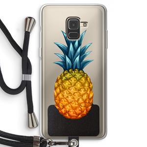 CaseCompany Grote ananas: Samsung Galaxy A8 (2018) Transparant Hoesje met koord