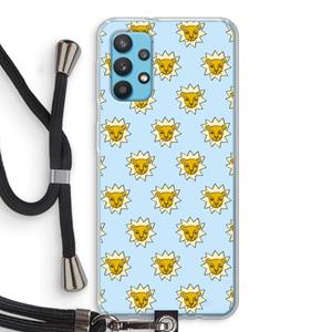 CaseCompany Leeuwenkoppen: Samsung Galaxy A32 4G Transparant Hoesje met koord