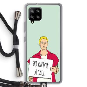 CaseCompany Gimme a call: Samsung Galaxy A42 5G Transparant Hoesje met koord