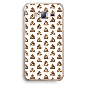 CaseCompany Poop emoji: Samsung Galaxy J3 (2016) Transparant Hoesje