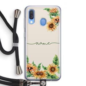 CaseCompany Zonnebloemen: Samsung Galaxy A40 Transparant Hoesje met koord