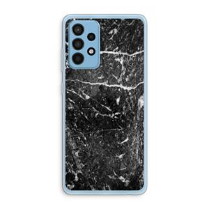 CaseCompany Zwart marmer: Samsung Galaxy A52 Transparant Hoesje
