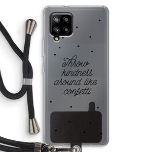 CaseCompany Confetti: Samsung Galaxy A42 5G Transparant Hoesje met koord