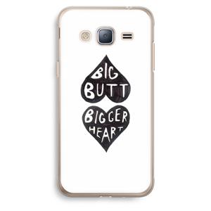 CaseCompany Big butt bigger heart: Samsung Galaxy J3 (2016) Transparant Hoesje