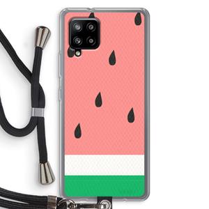 CaseCompany Watermeloen: Samsung Galaxy A42 5G Transparant Hoesje met koord