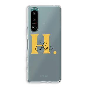 CaseCompany Amber Script: Sony Xperia 5 III Transparant Hoesje