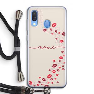CaseCompany Kusjes: Samsung Galaxy A40 Transparant Hoesje met koord