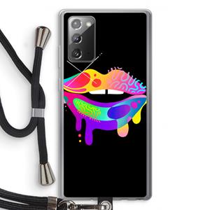 CaseCompany Lip Palette: Samsung Galaxy Note 20 / Note 20 5G Transparant Hoesje met koord