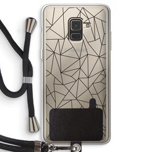 CaseCompany Geometrische lijnen zwart: Samsung Galaxy A8 (2018) Transparant Hoesje met koord