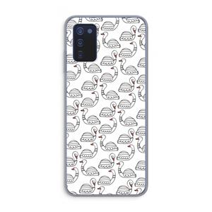 CaseCompany Zwanen: Samsung Galaxy A03s Transparant Hoesje