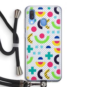 CaseCompany 8-bit N°1: Samsung Galaxy A40 Transparant Hoesje met koord