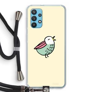 CaseCompany Birdy: Samsung Galaxy A32 4G Transparant Hoesje met koord