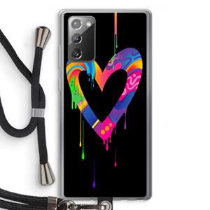 CaseCompany Melts My Heart: Samsung Galaxy Note 20 / Note 20 5G Transparant Hoesje met koord