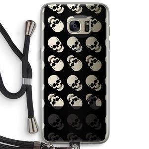 CaseCompany Musketon Skulls: Samsung Galaxy S7 Edge Transparant Hoesje met koord