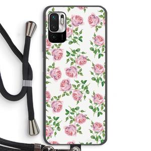 CaseCompany Kleine roosjes: Xiaomi Redmi Note 10 5G Transparant Hoesje met koord