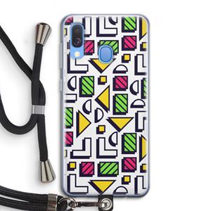 CaseCompany 8-bit N°4: Samsung Galaxy A40 Transparant Hoesje met koord