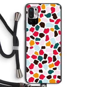 CaseCompany Colored Giraffe: Xiaomi Redmi Note 10 5G Transparant Hoesje met koord