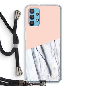 CaseCompany A touch of peach: Samsung Galaxy A32 4G Transparant Hoesje met koord