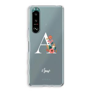 CaseCompany Pink Bouquet: Sony Xperia 5 III Transparant Hoesje