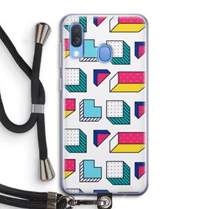 CaseCompany 8-bit N°7: Samsung Galaxy A40 Transparant Hoesje met koord