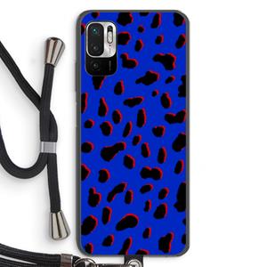 CaseCompany Blue Leopard: Xiaomi Redmi Note 10 5G Transparant Hoesje met koord