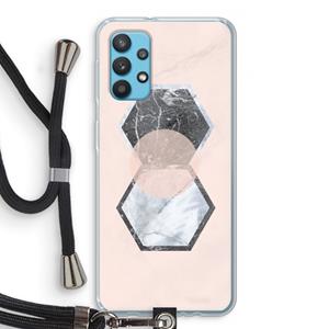 CaseCompany Creatieve toets: Samsung Galaxy A32 4G Transparant Hoesje met koord