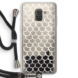CaseCompany Dakpannetjes: Samsung Galaxy A8 (2018) Transparant Hoesje met koord