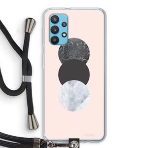 CaseCompany Marmeren cirkels: Samsung Galaxy A32 4G Transparant Hoesje met koord