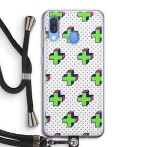 CaseCompany 8-bit N°10: Samsung Galaxy A40 Transparant Hoesje met koord