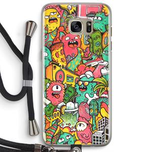 CaseCompany Vexx City: Samsung Galaxy S7 Edge Transparant Hoesje met koord