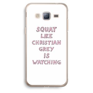 CaseCompany Christian Grey: Samsung Galaxy J3 (2016) Transparant Hoesje