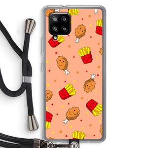 CaseCompany Chicken 'n Fries: Samsung Galaxy A42 5G Transparant Hoesje met koord