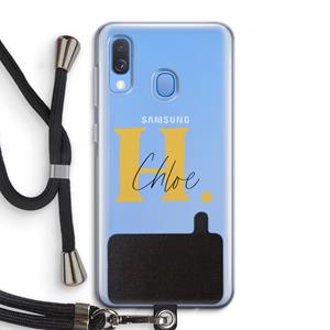 CaseCompany Amber Script: Samsung Galaxy A40 Transparant Hoesje met koord