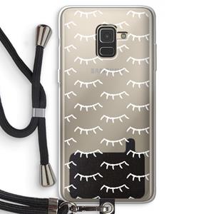CaseCompany Wimpers: Samsung Galaxy A8 (2018) Transparant Hoesje met koord