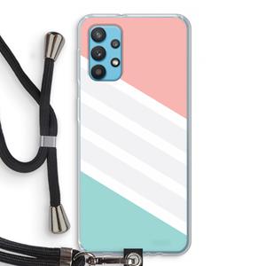 CaseCompany Strepen pastel: Samsung Galaxy A32 4G Transparant Hoesje met koord