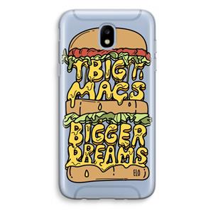 CaseCompany Big Macs Bigger Dreams: Samsung Galaxy J5 (2017) Transparant Hoesje