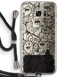 CaseCompany Vexx Black City : Samsung Galaxy S7 Edge Transparant Hoesje met koord