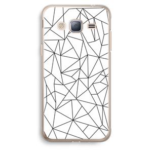 CaseCompany Geometrische lijnen zwart: Samsung Galaxy J3 (2016) Transparant Hoesje