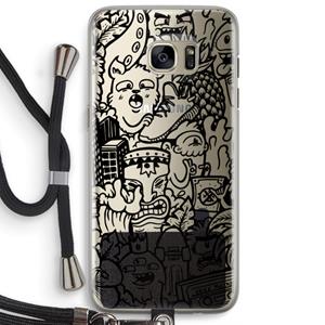 CaseCompany Vexx Black Mixtape: Samsung Galaxy S7 Edge Transparant Hoesje met koord