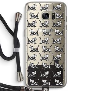 CaseCompany Zwarte poes: Samsung Galaxy S7 Edge Transparant Hoesje met koord