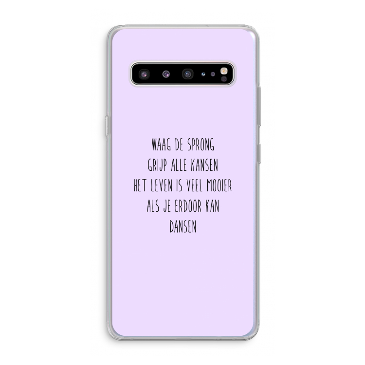 CaseCompany Sprong: Samsung Galaxy S10 5G Transparant Hoesje