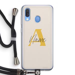 CaseCompany Amber Script: Samsung Galaxy A40 Transparant Hoesje met koord