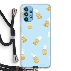 CaseCompany Ananasjes: Samsung Galaxy A32 4G Transparant Hoesje met koord