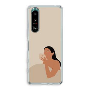CaseCompany Fresh coffee: Sony Xperia 5 III Transparant Hoesje